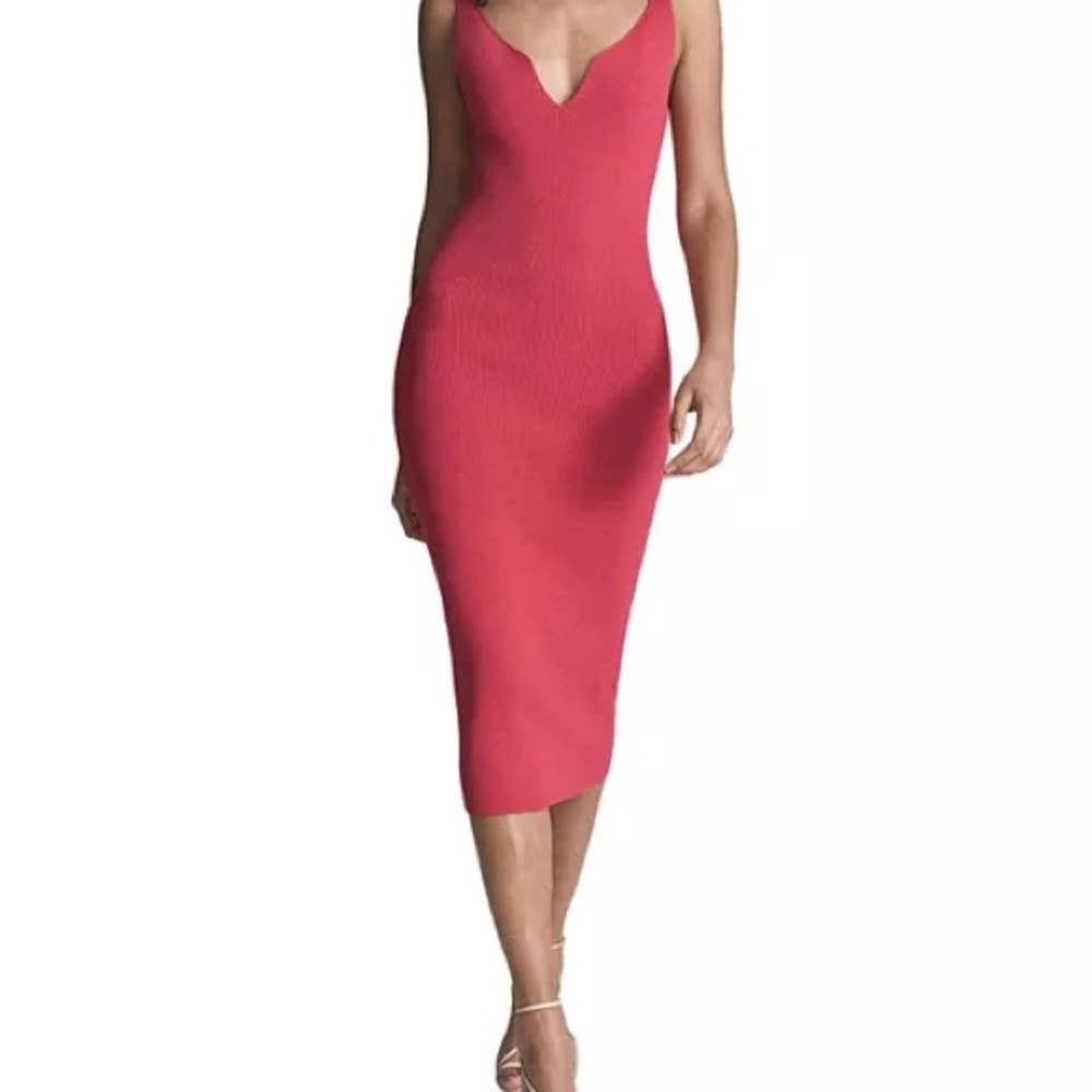 Reiss Vibrant Pink Midi Dress